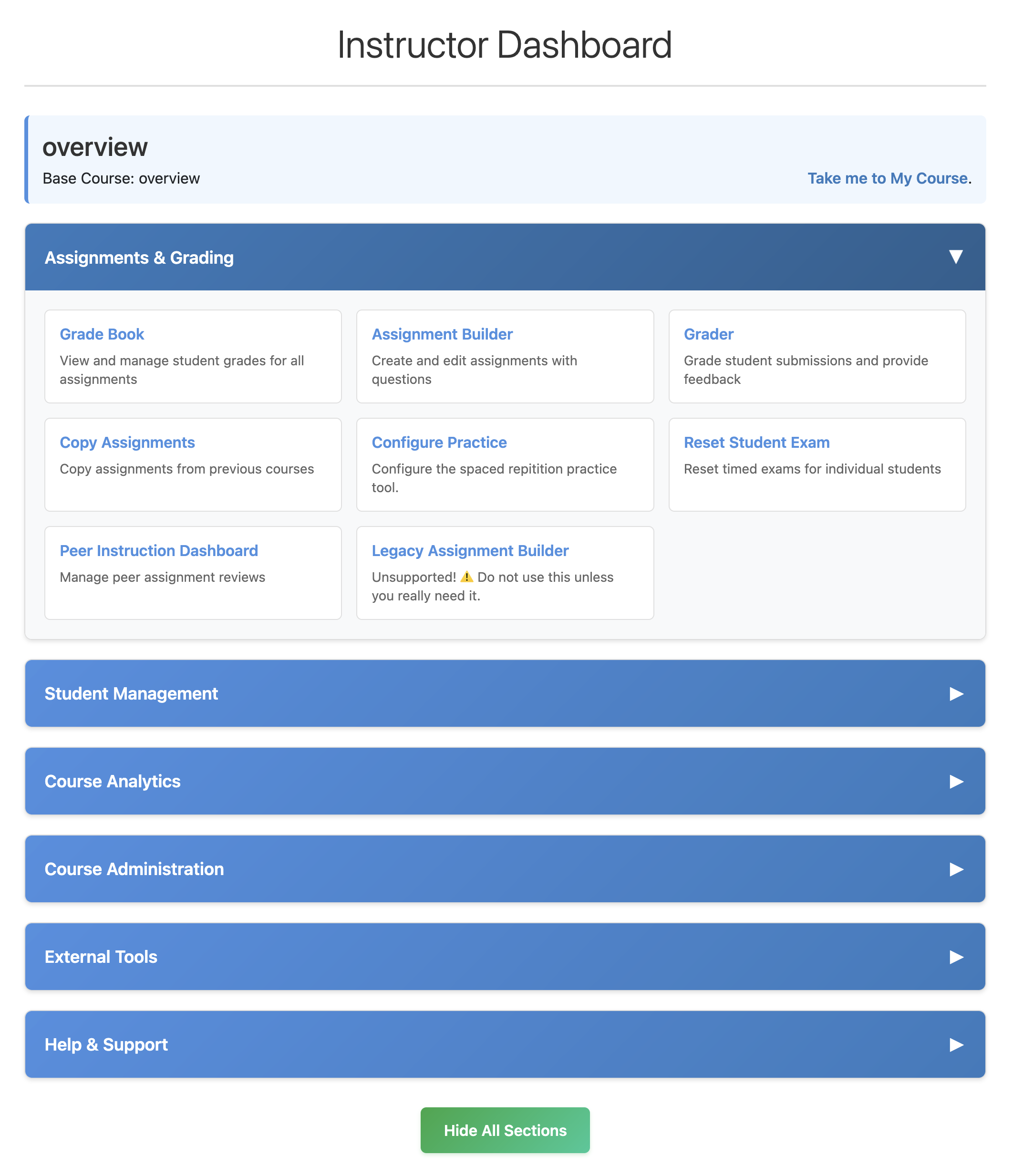 New Instructor Dashboard